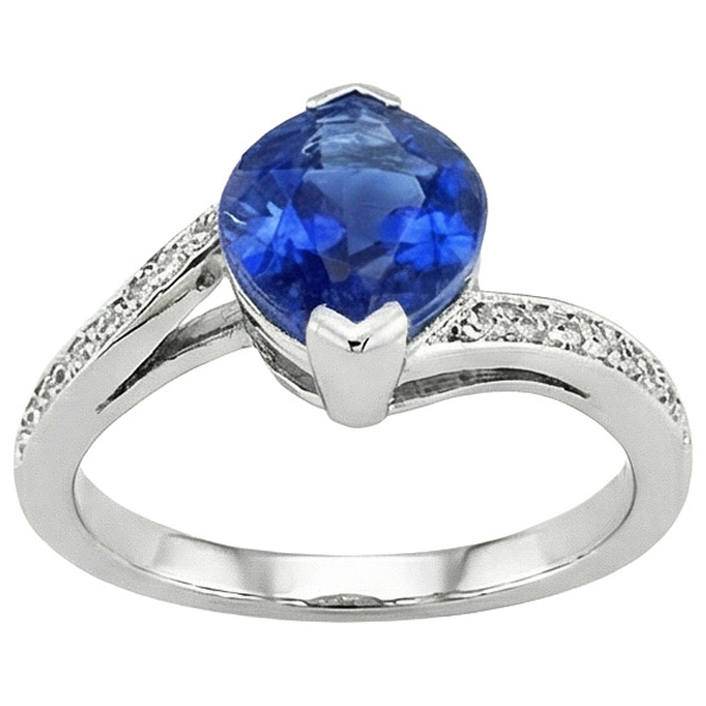 Anello Marquise Con Zaffiro