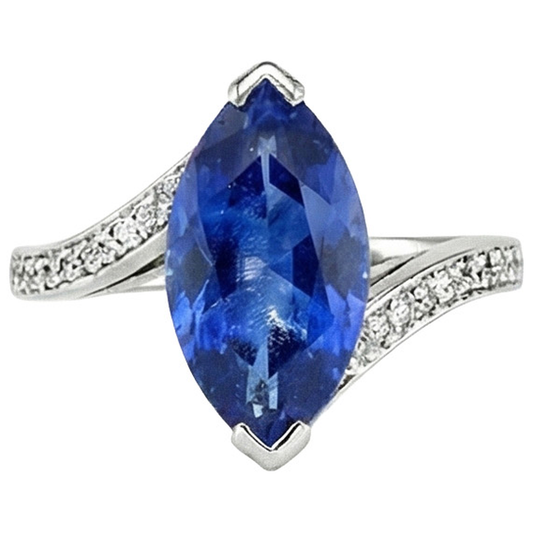 Anello Marquise Con Zaffiro
