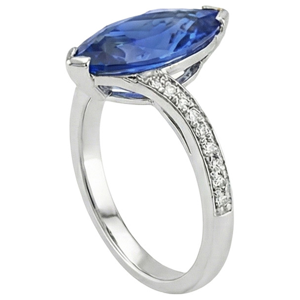 Anello Marquise Con Zaffiro