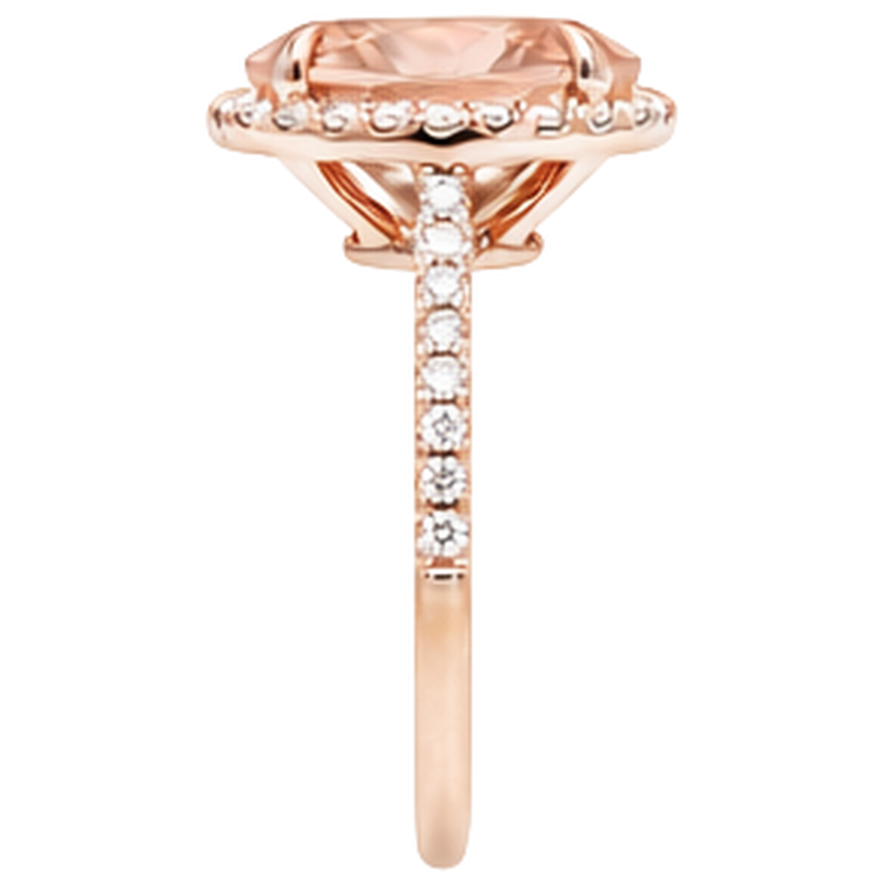 Anello Morganite Con Diamanti 27.50 Carati Oro Rosa 14K