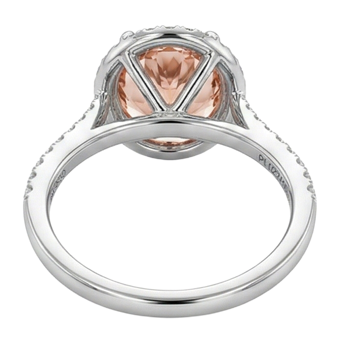 vero round morganite 11.35carati anello con accenti diamanti