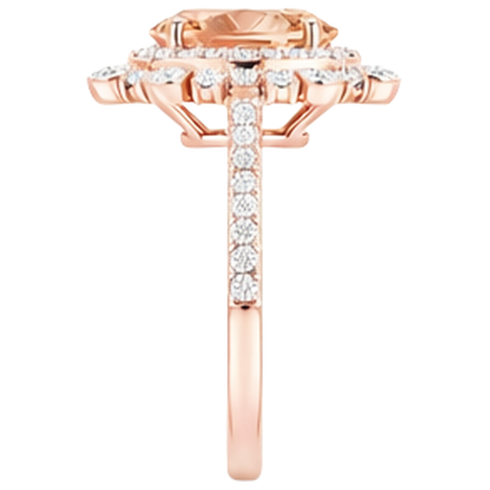 Anello Morganite con diamanti da 15.50 ct in oro rosa 14K