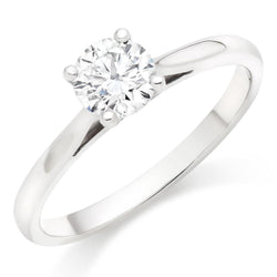 Anello Nuziale In Oro Bianco 14K Con Naturale Diamante Solitario A Taglio Rotondo Da 1.90 Ct