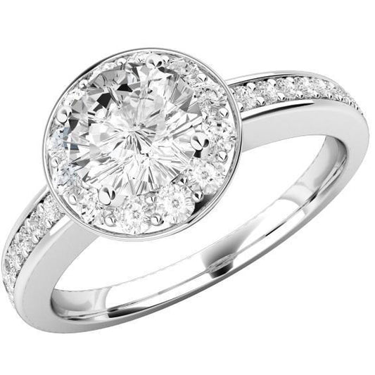 Anello Nuziale In Oro Bianco Con Naturale Diamante Rotondo Da 4.20 Ct
