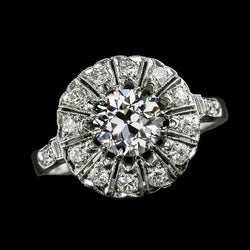 Anello Nuziale In Oro Con Vero Diamante Rotondo. Vecchio Europeo. 3.25 Carati