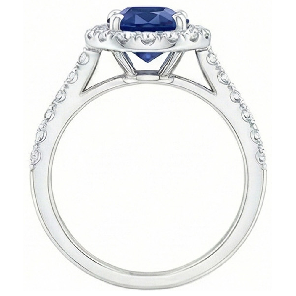 vero round diamante 2carati anello su bianco