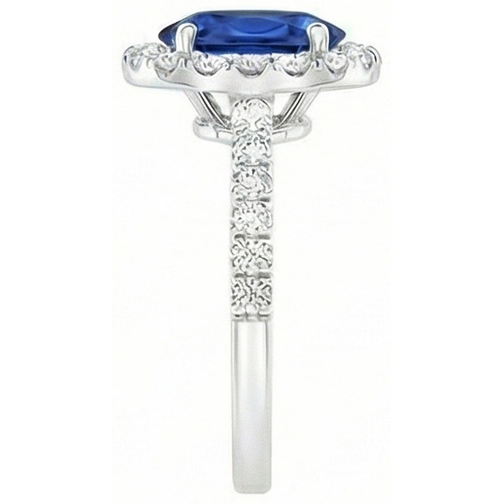 vero round diamante 2carati anello vista di profilo