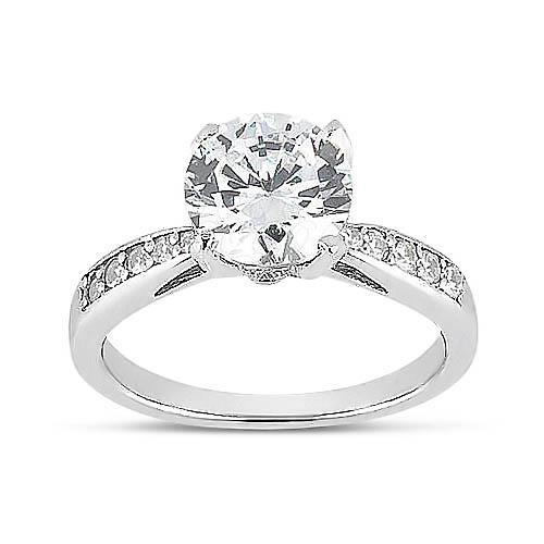 Anello Per Anniversario Di Matrimonio In Oro Bianco Con Genuino Diamanti Rotondi Da 1.75 Ct