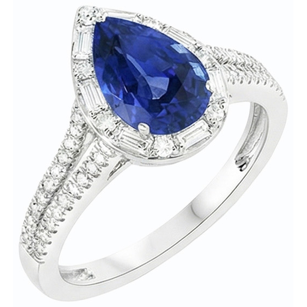 vero baguette diamante 5carati anello dettaglio ravvicinato