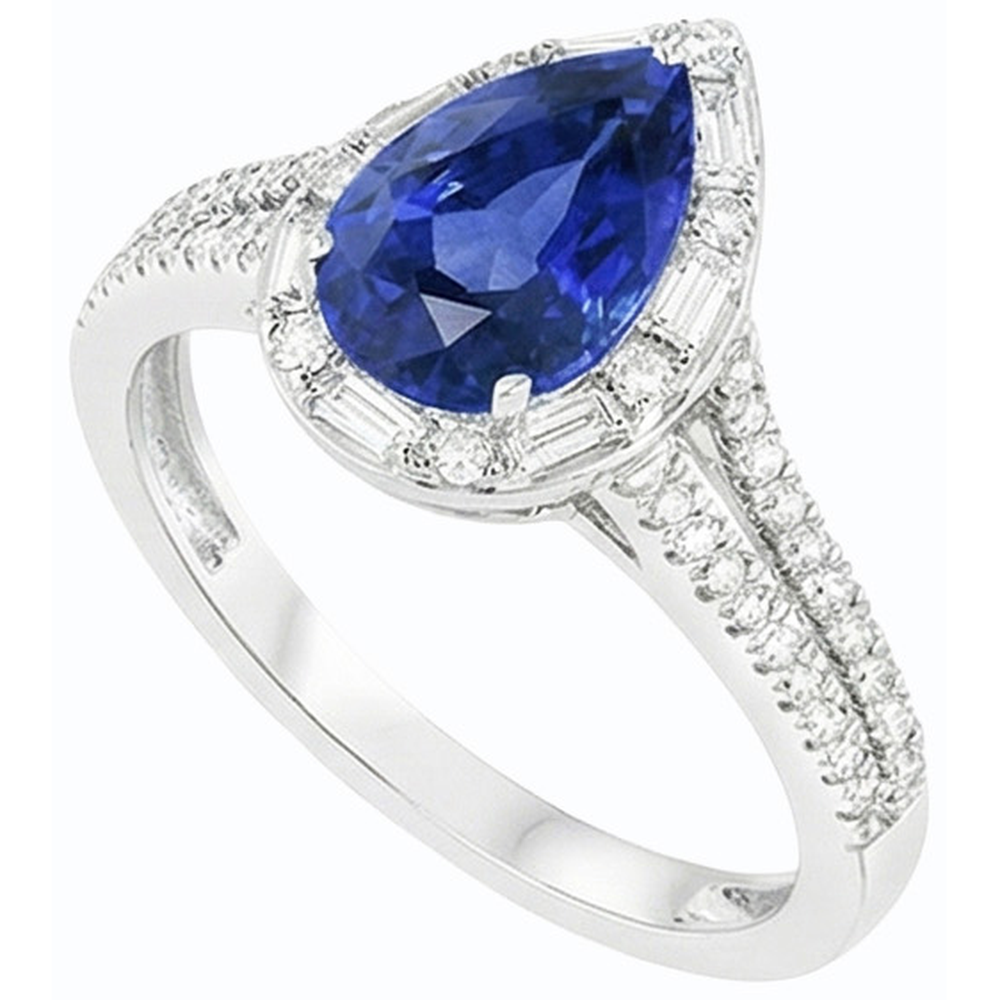 vero baguette diamante 5carati anello vista dall'alto