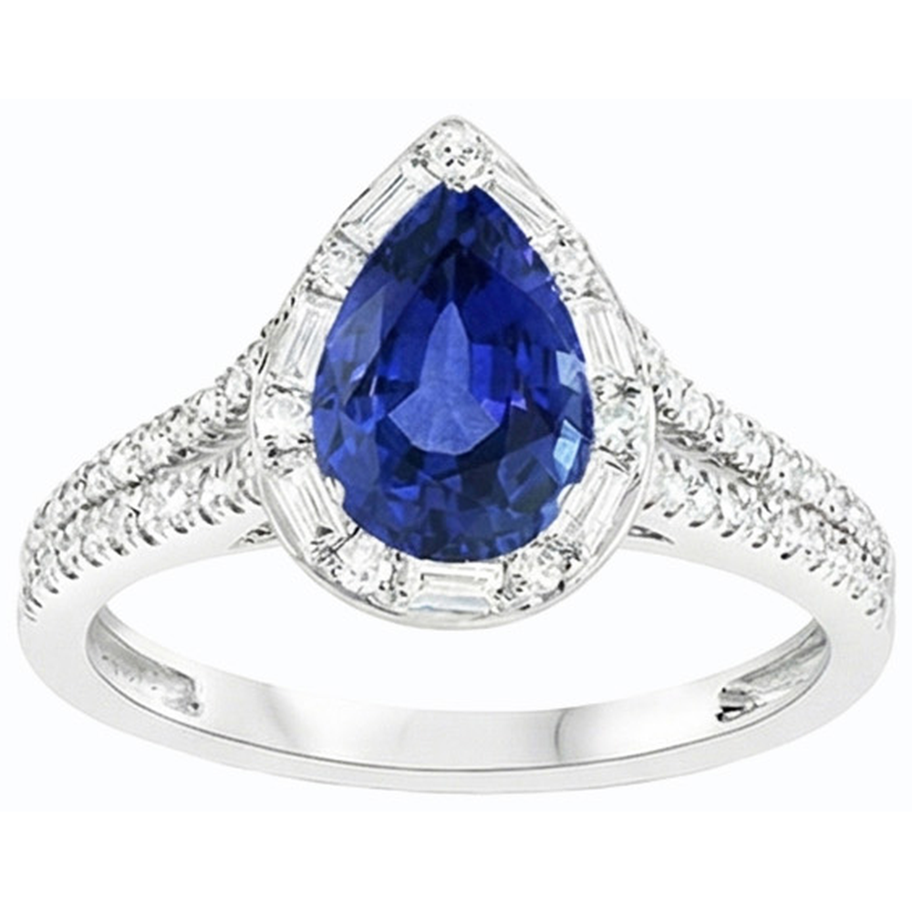 vero baguette diamante 5carati anello vista di profilo