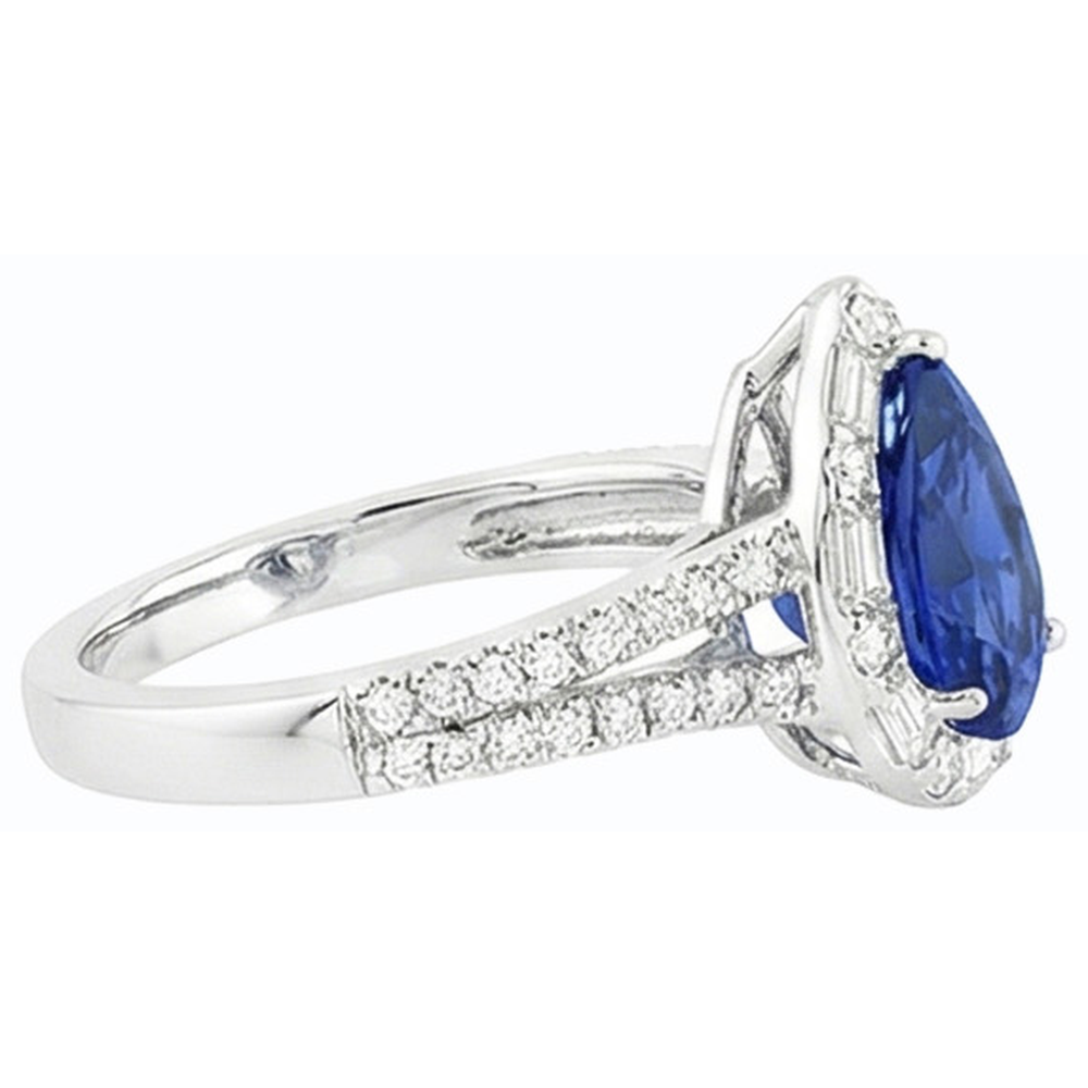 vero baguette diamante 5carati anello su bianco
