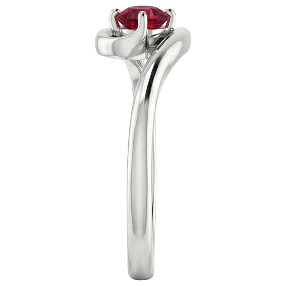 Anello Pietra Rubino Solitario Oro Bianco 1 Carato 14K