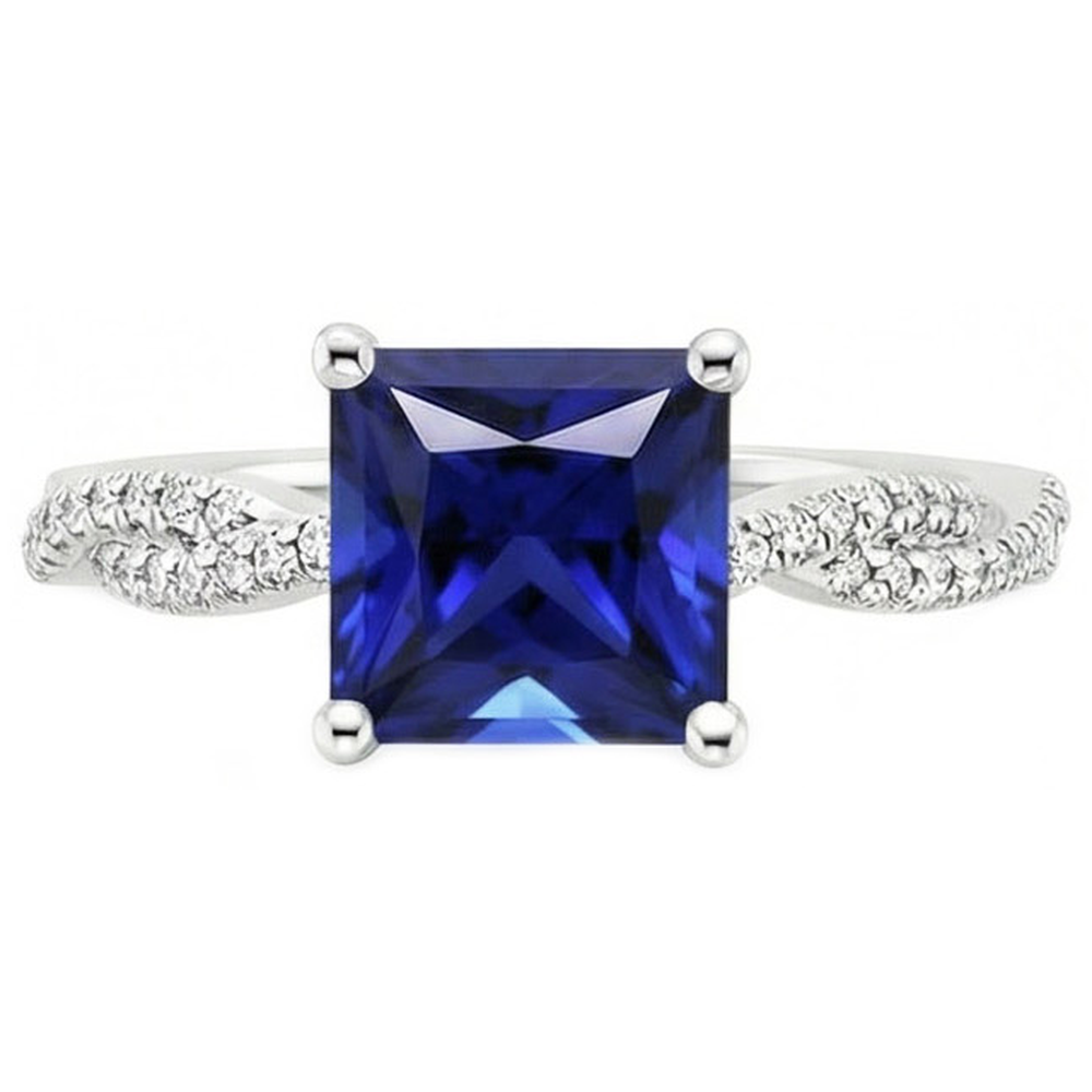 vero princess diamante 6carati anello vista di profilo