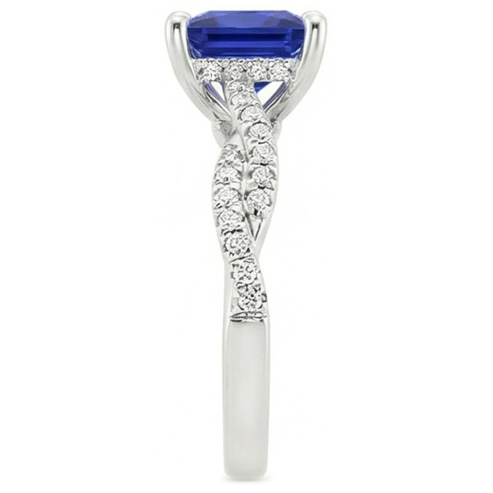 vero princess diamante 6carati anello su bianco