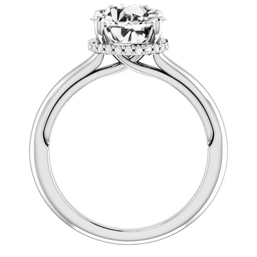 Anello Rotondo Con Naturale Diamante Naturale Autentico ( non creato in laboratorio ) Taglio Vecchia Miniera, 4 Griffe, Oro 6,50 Carati