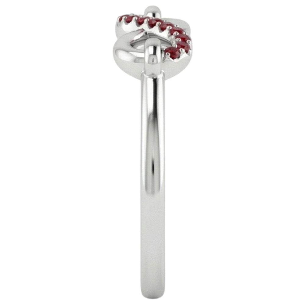 Anello Rubino Rotondo Infinity 1 Carato Oro Bianco 14K