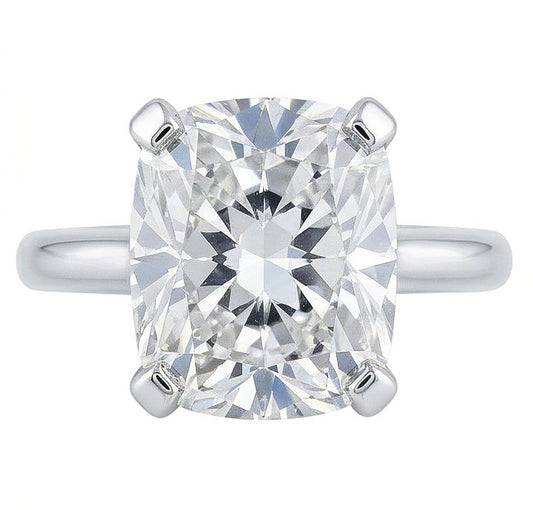 Anello Solitario 3 Carati Con Genuino Diamante Taglio Cuscino Grande