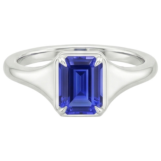 vero emerald diamante 3carati anello vista di profilo