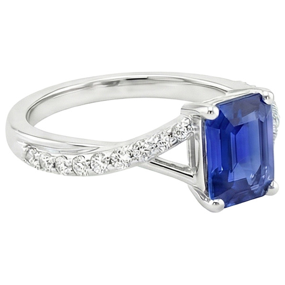 vero round diamante 4carati anello vista di profilo