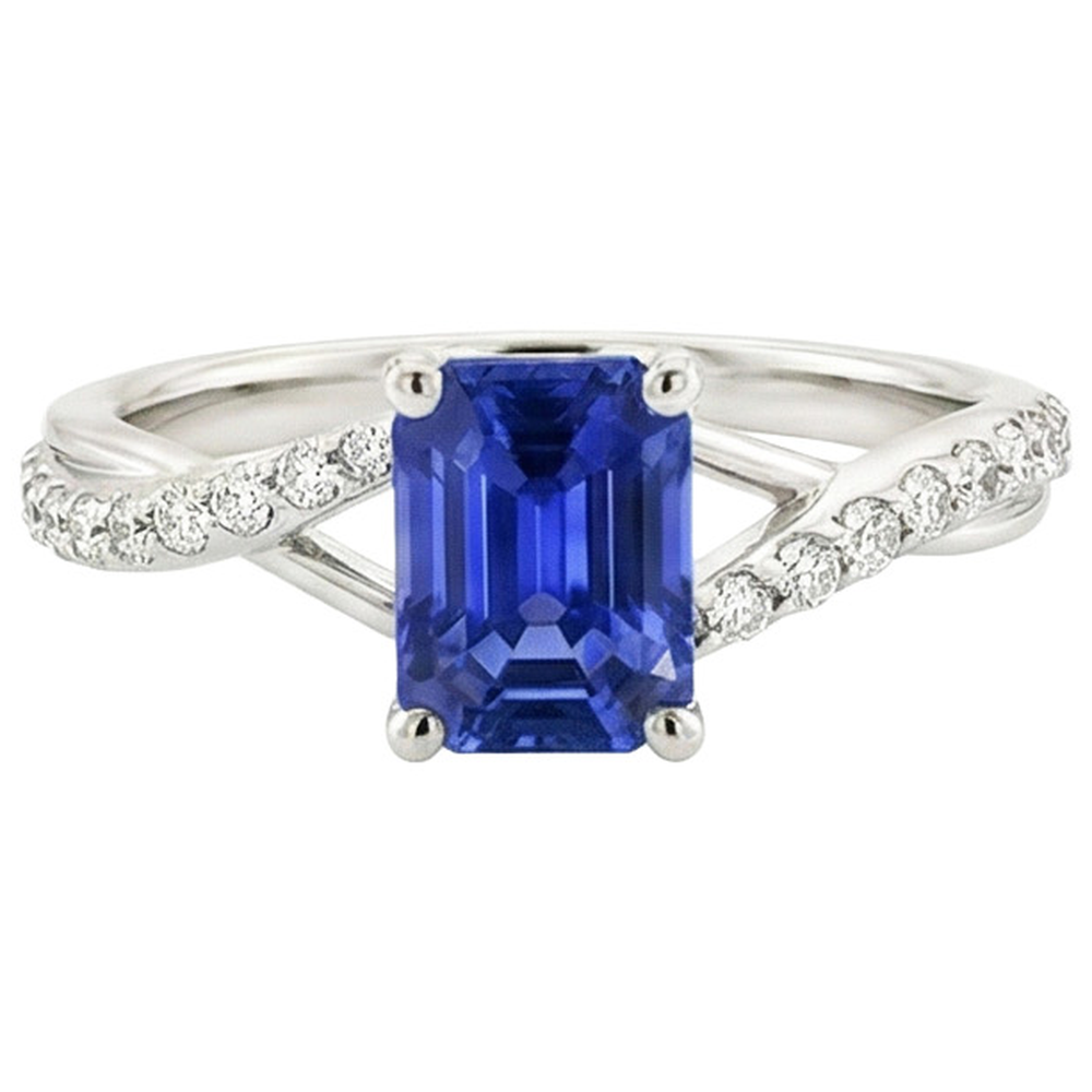 vero round diamante 4carati anello su bianco