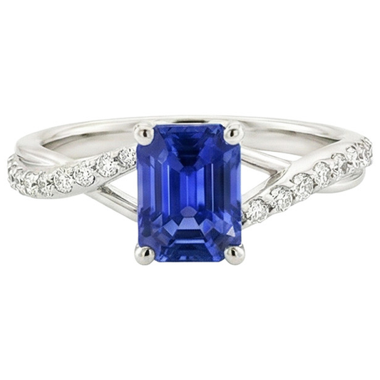 vero round diamante 4carati anello su bianco