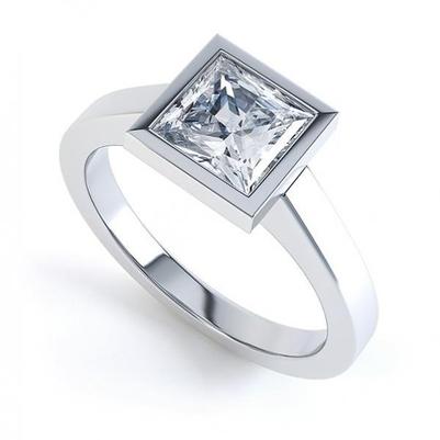 Anello Solitario Anniversario Con Naturale Diamante Taglio Princess 2.50 Carati