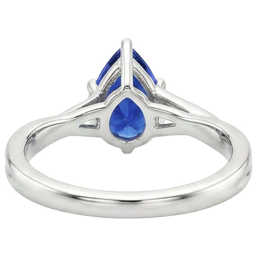 vero pear diamante 3.50carati anello angolo laterale