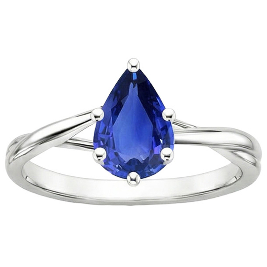 vero pear diamante 3.50carati anello vista dall'alto