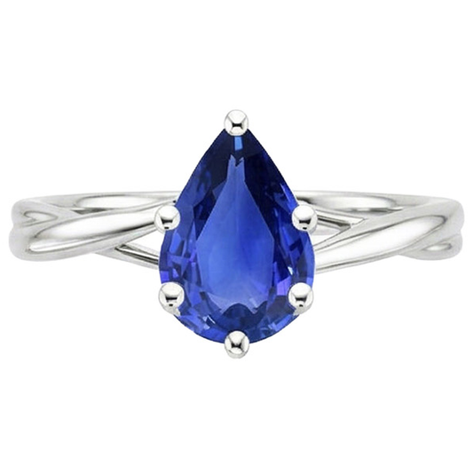 vero pear diamante 3.50carati anello vista di profilo