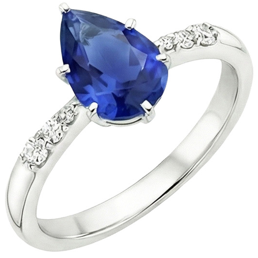 vero pear diamante 4carati anello dettaglio ravvicinato