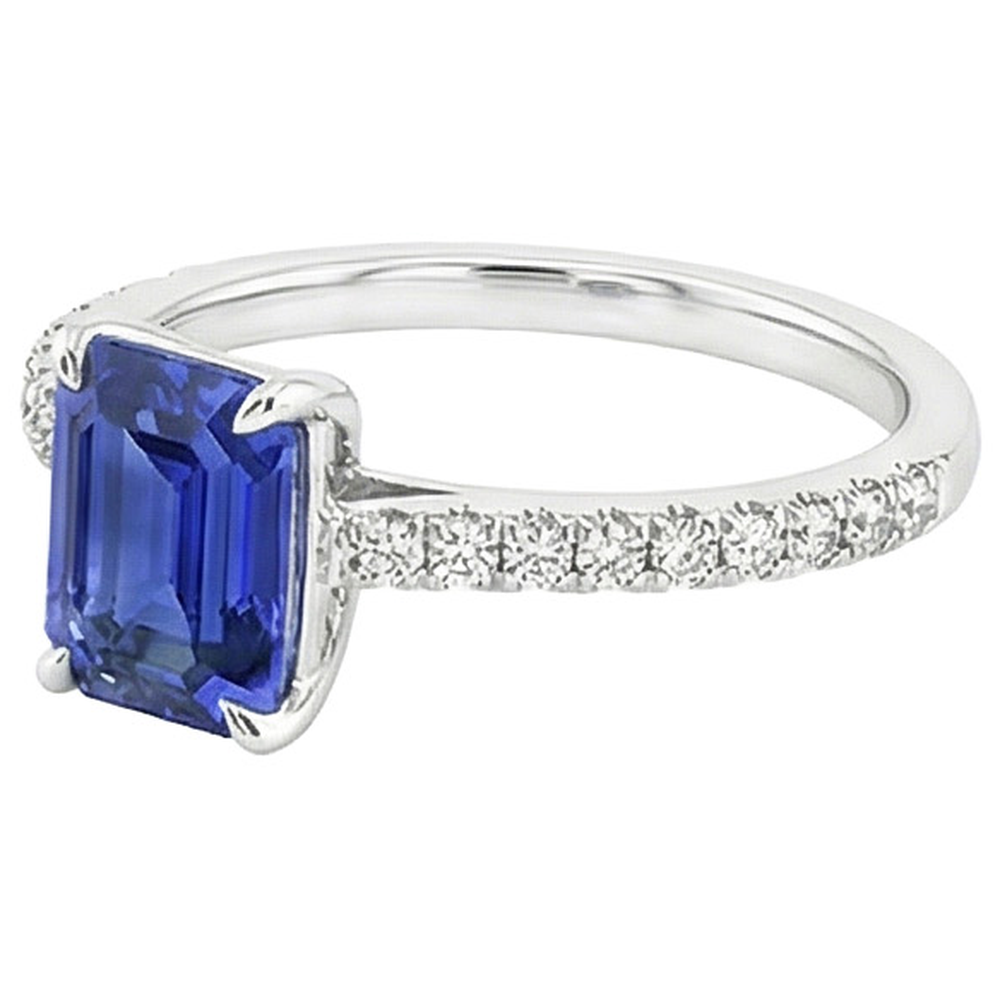 vero emerald diamante 4carati anello vista dall'alto
