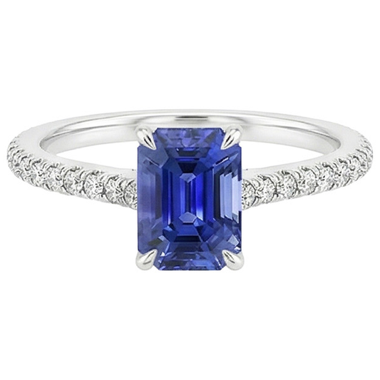 vero emerald diamante 4carati anello vista di profilo