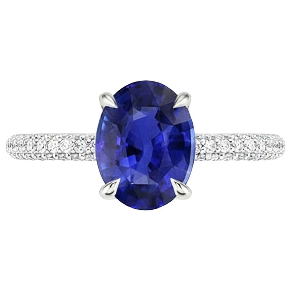 vero round diamante 5.25carati anello vista di profilo