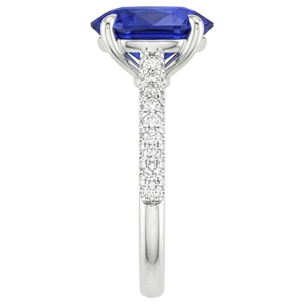 vero round diamante 5.25carati anello su bianco