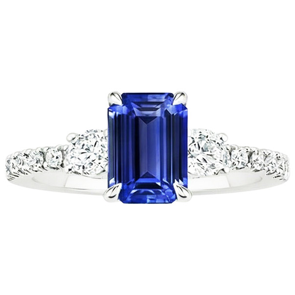 vero emerald diamante 5carati anello vista di profilo