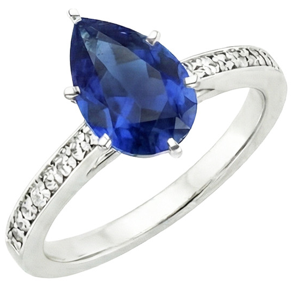 vero pear diamante 7.25carati anello angolo laterale