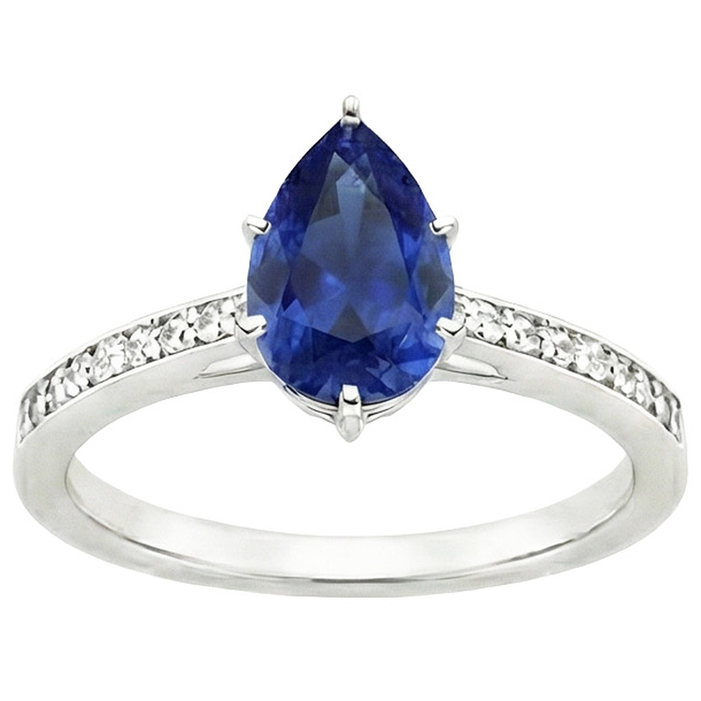 vero pear diamante 7.25carati anello dettaglio ravvicinato