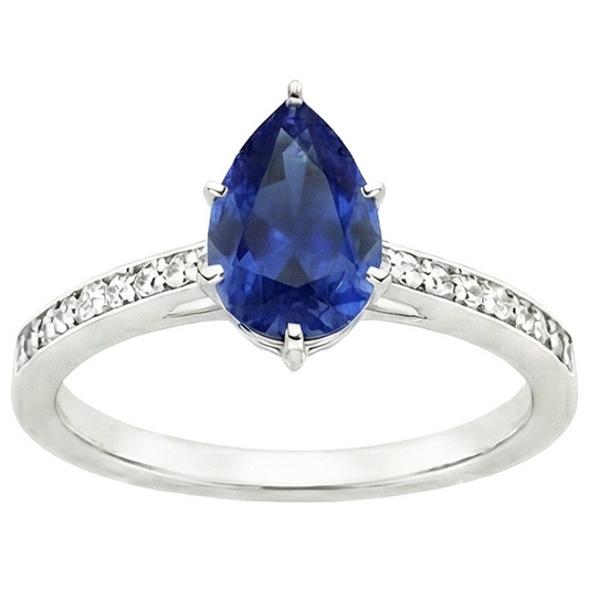 vero pear diamante 7.25carati anello dettaglio ravvicinato
