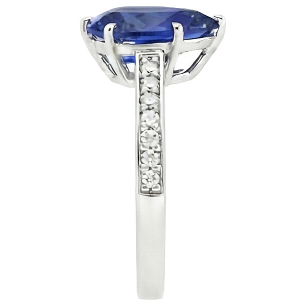 vero pear diamante 7.25carati anello vista di profilo