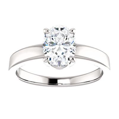 Anello Solitario Con Genuino Diamante 3.50 Carati Con Montatura A Polo