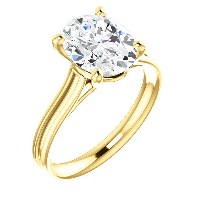 Anello Solitario Con Genuino Diamante 5 Carati Gioielli In Oro Giallo Da Donna Novità