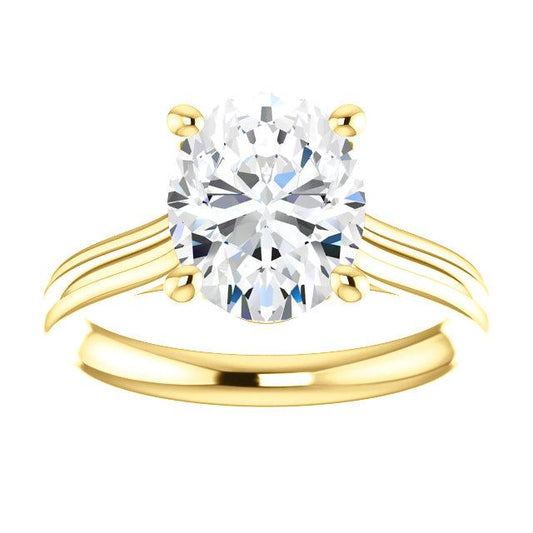 Anello Solitario Con Genuino Diamante 5 Carati Gioielli In Oro Giallo Da Donna Novità