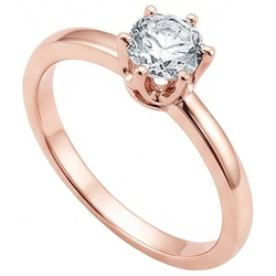 Anello Solitario Con Genuino Diamante Naturale Autentico ( non creato in laboratorio ) Da 2.50 Carati. Gioielli In Oro Rosa