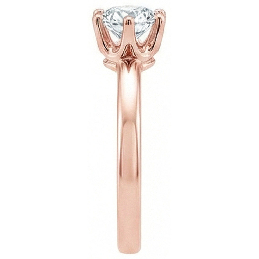 Anello Solitario Con Genuino Diamante Naturale Autentico ( non creato in laboratorio ) Da 2.50 Carati. Gioielli In Oro Rosa
