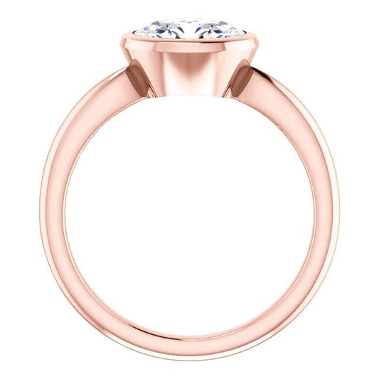 Anello Solitario Con Naturale Diamante 4 Carati Con Castone Incastonato Gioielli In Oro Rosa