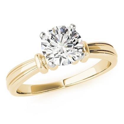 Anello Solitario Con Naturale Diamante Rotondo Grande Da 2.50 Carati In Oro Giallo 14K Nuovo
