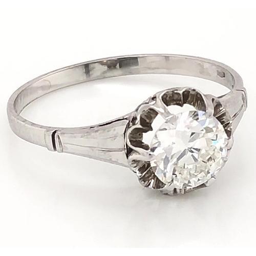 Anello Solitario Con Vero Diamante Da 1 Carato. Gioielli In Oro Bianco Da Donna. 14K. Nuovo