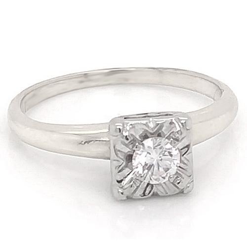 Anello Solitario Con Vero Diamante Europeo Antico 0.75 Carati Con 4 Griffe Incastonate Gioielli Da Donna