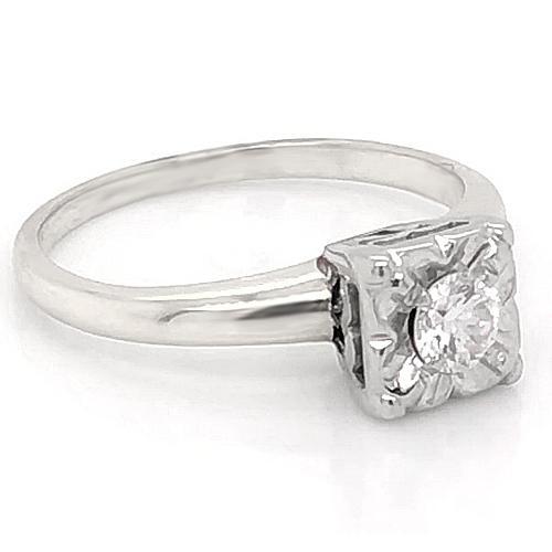 Anello Solitario Con Vero Diamante Europeo Antico 0.75 Carati Con 4 Griffe Incastonate Gioielli Da Donna
